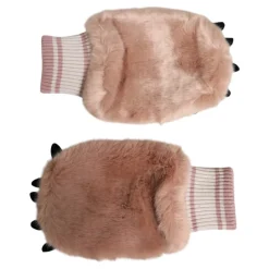Acrylic Knitted Fur Wrist Mitten Gloves