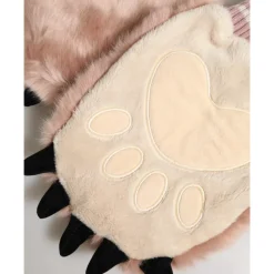 Acrylic Knitted Fur Wrist Mitten Gloves