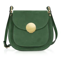 Agave Suede and Smooth Leather Shoulder Bag