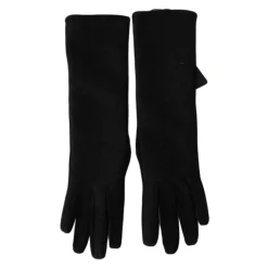 Authentic Mid Arm Length Gloves, Black/Gray, Made in Italy