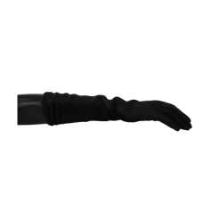 Authentic Mid Arm Length Gloves, Black/Gray, Made in Italy