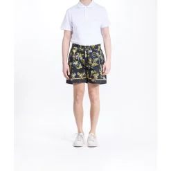 Barocco Print Elastic Waist Shorts