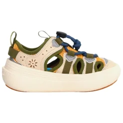Beige Tech Sandals with Cut-Out Detail