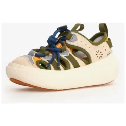 Beige Tech Sandals with Cut-Out Detail