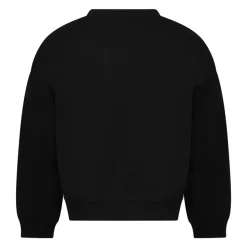 Black Cotton Fleece Sweatshirt with Logo
