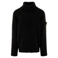 Black Knitwear Turtleneck Sweater AW24