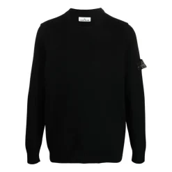 Black Wool Crew Neck Sweater