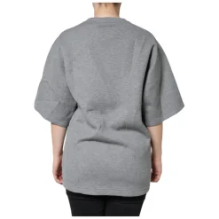Grey Embellished Round Neck T-Shirt