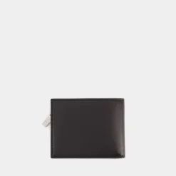 2in1 Leather Wallet - Black/Silver