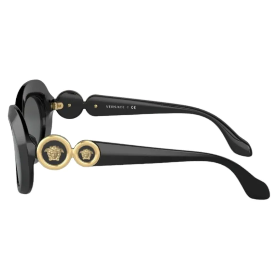 Kids Oval Sunglasses Black Glossy