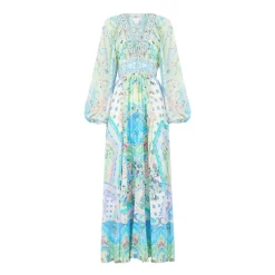 Lace Up Front Long Dress