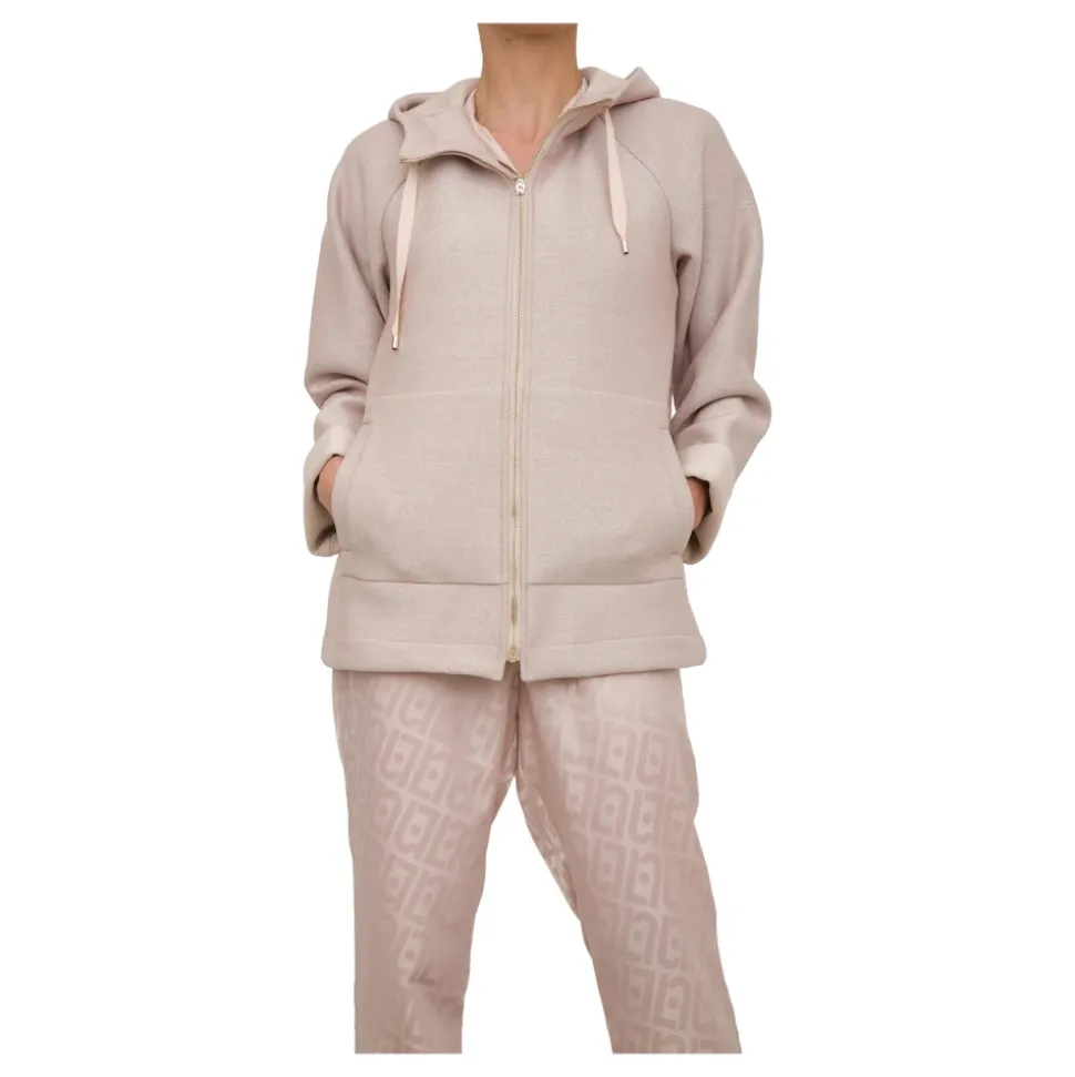 Pink Jersey Zip-through Hoodie