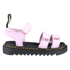Pink Leather Sandals with Velcro Closure