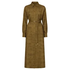Printed Silk Twill Midi Shirt Dress