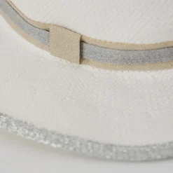 Silver Metallic Trim Panama Hat