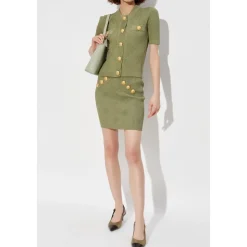 Skirt with decorative buttons