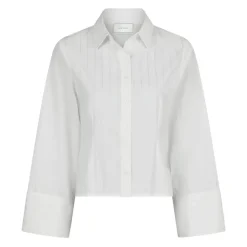 White Solid Shirt with Wide Sleeves
